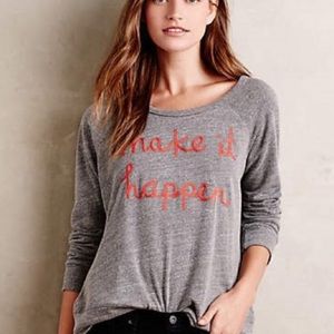 Anthro “make it happen” pullover sweater, USA made